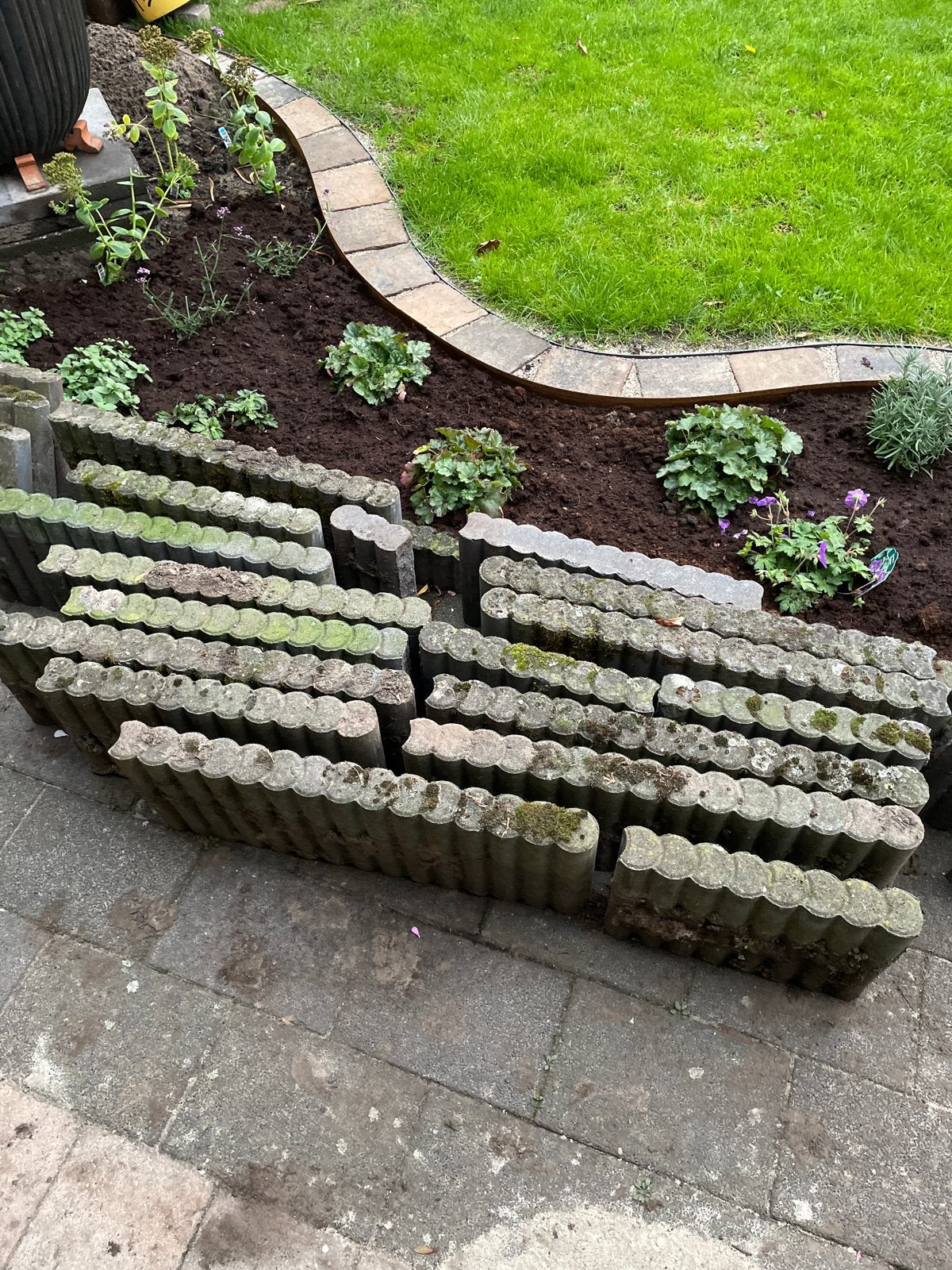 Palissades voor tuinafscheiding, Tuin en Terras, Ophalen, Gebruikt, Beton, Minder dan 100 cm