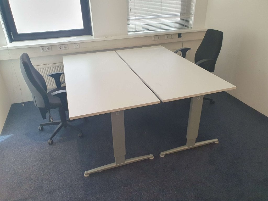 Aspa bureau met 180x80 wit blad zgan ( 6 beschikbaar ), 180 cm, In hoogte verstelbaar, Ophalen of Verzenden, Zo goed als nieuw