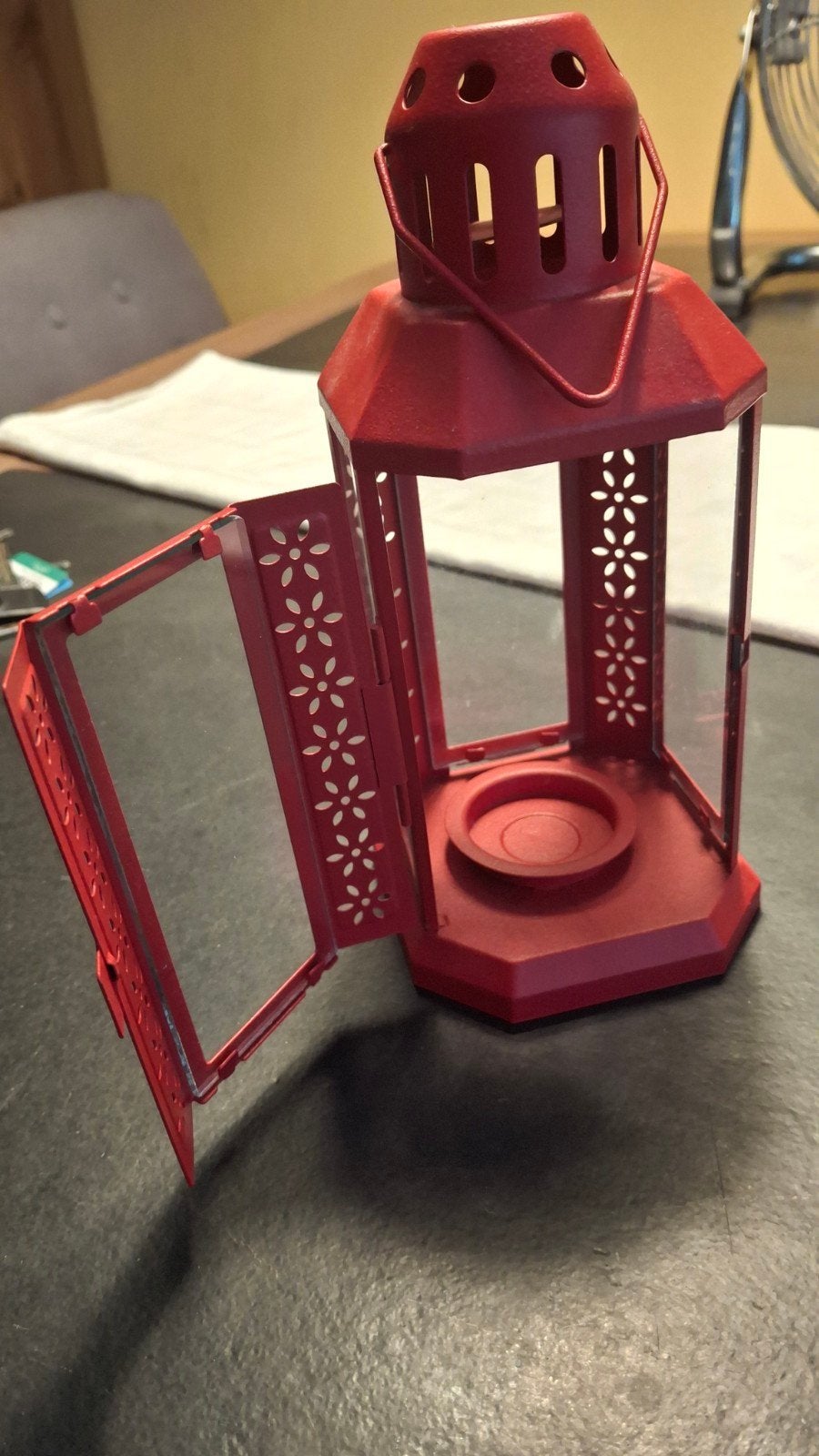 IKEA Enrum Lantaarn Rood - 22 cm, Ophalen of Verzenden, Zo goed als nieuw, Rood, Metaal