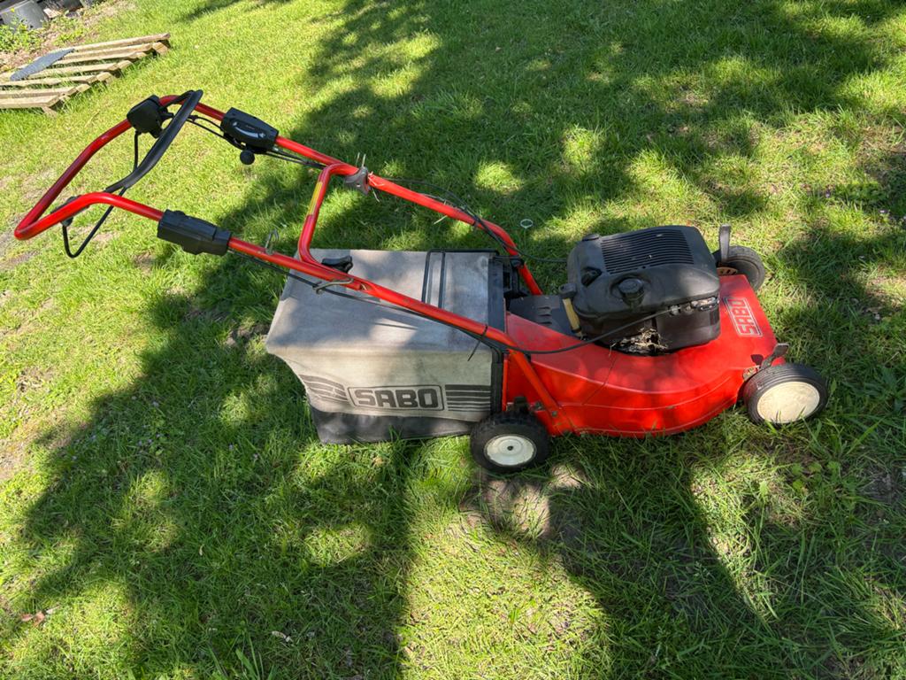 Sabo Benzine Grasmaaier - Krachtig en Betrouwbaar, Ophalen, Cirkelmaaier, Gebruikt, 40 t/m 49 cm