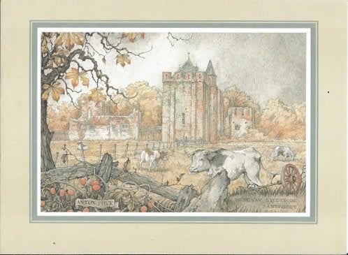 Anton Pieck prenten uit een zakelijk kalender, 1980 tot heden, Ophalen of Verzenden, Zo goed als nieuw, Prent