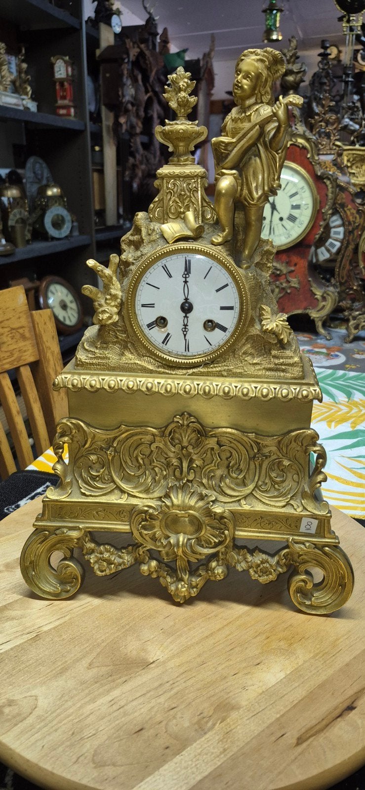 Bronzen Franse pendule  nm 8, Antiek en Kunst, Ophalen