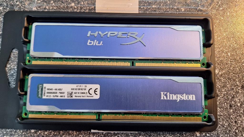 Kingston HyperX blu  2x 8Gb DDR3 1600, Computers en Software, RAM geheugen, DDR3, Ophalen of Verzenden, Zo goed als nieuw, Desktop