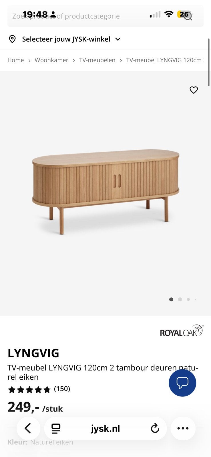 Tv meubel japandi, Huis en Inrichting, Kasten | Dressoirs, Ophalen, Gebruikt, 25 tot 50 cm