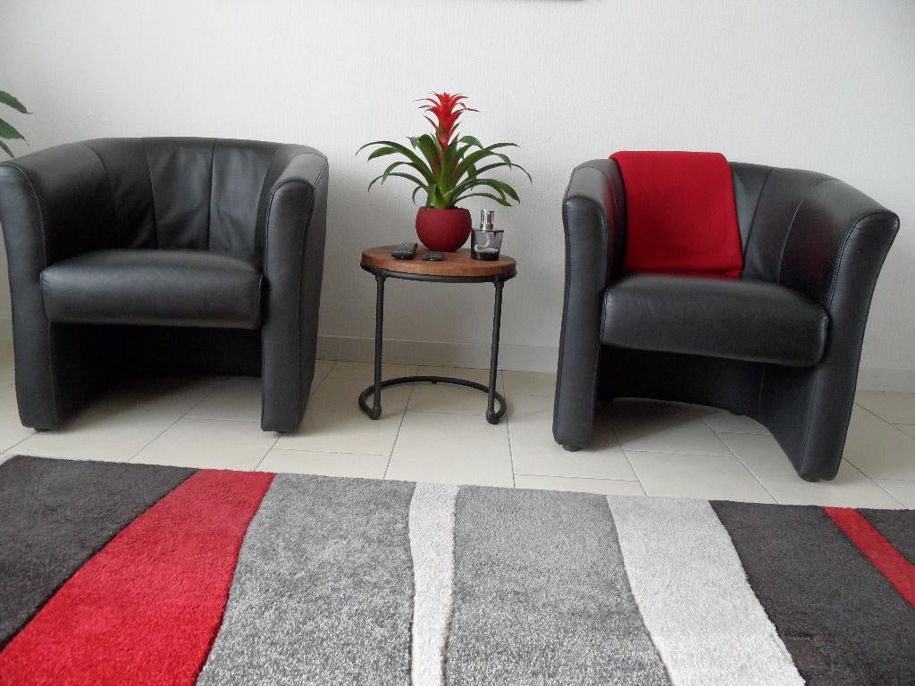 leren fauteuils, Ophalen, Zo goed als nieuw, Tijdloos, 50 tot 75 cm