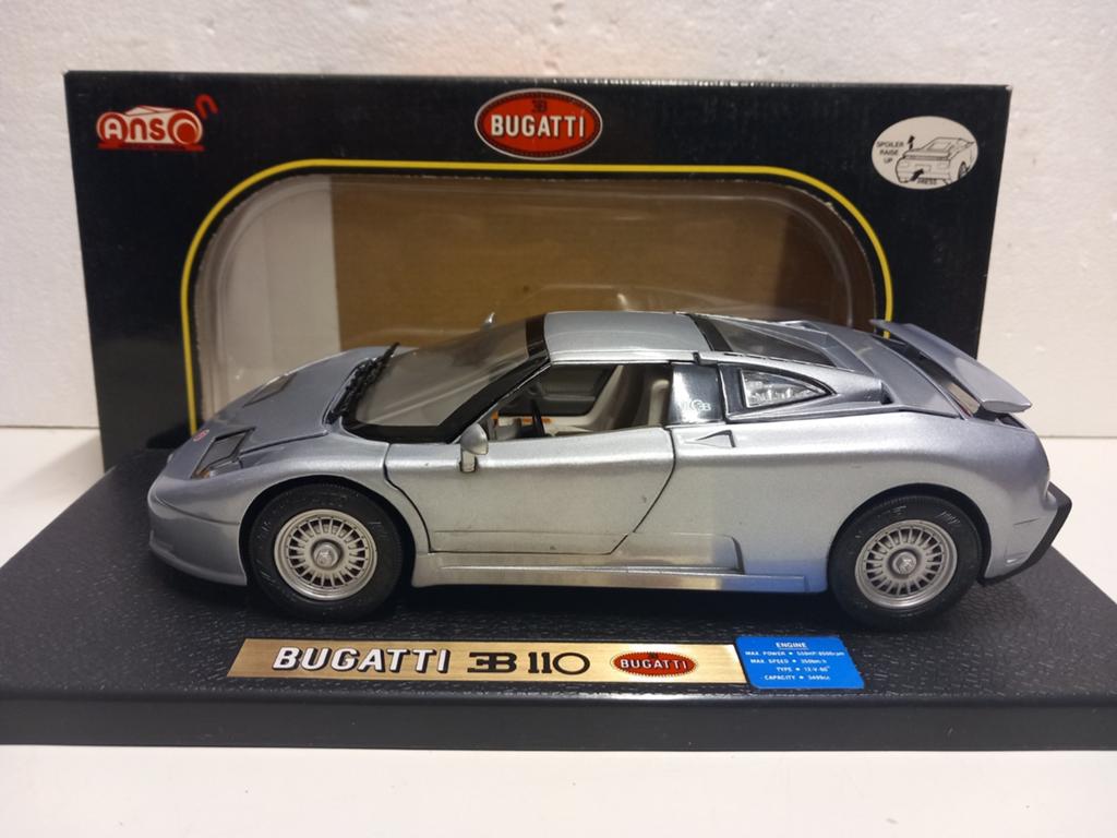 Bugatti EB110 zilvergrijs 1992 Anson metal 1:18 KRD, Ophalen of Verzenden, Zo goed als nieuw, Auto, Anson