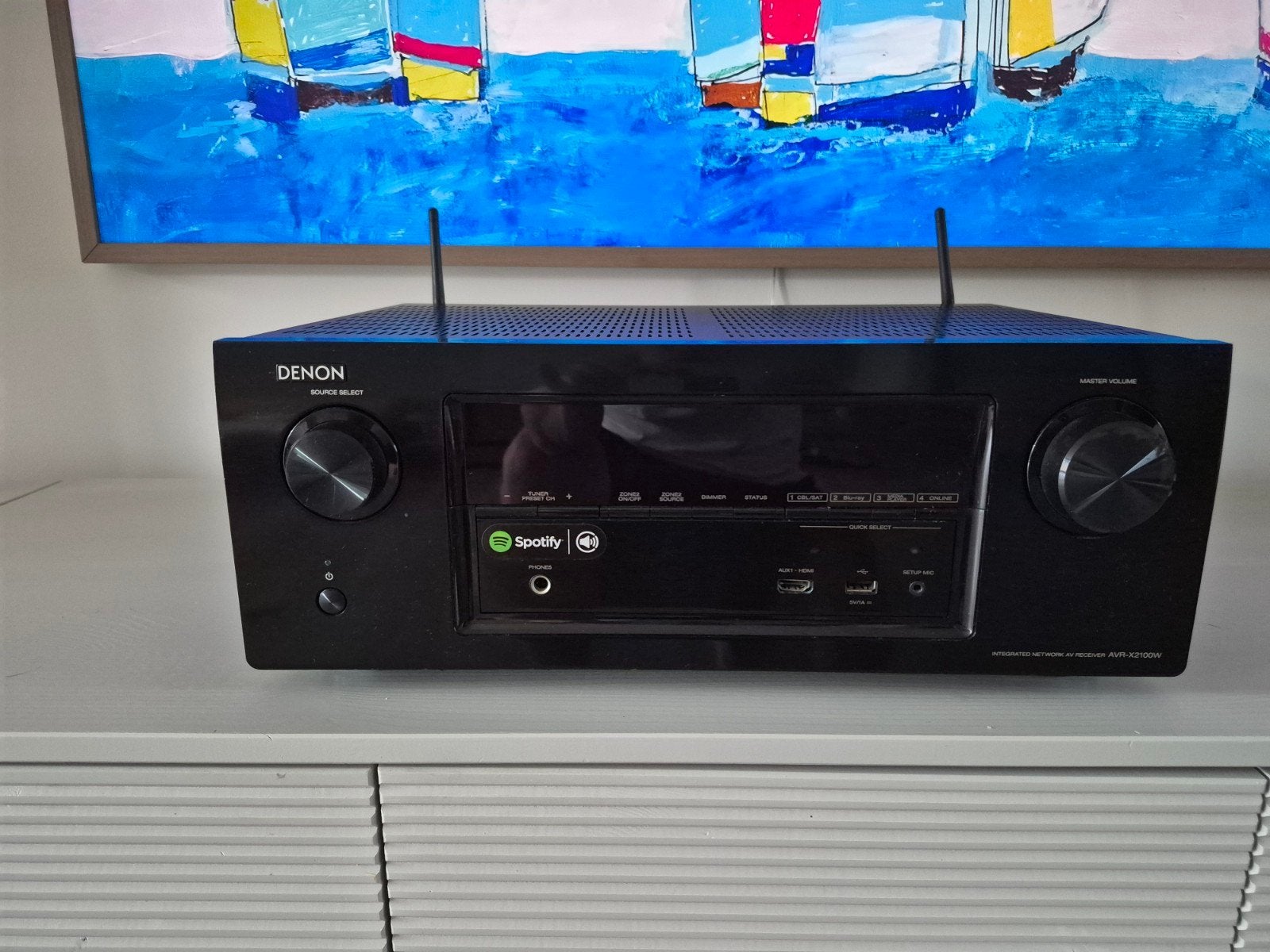 Denon 7.2 4K dolby atmos receiver met WiFi en Bluetooth, Ophalen, Denon, Zo goed als nieuw, 120 watt of meer