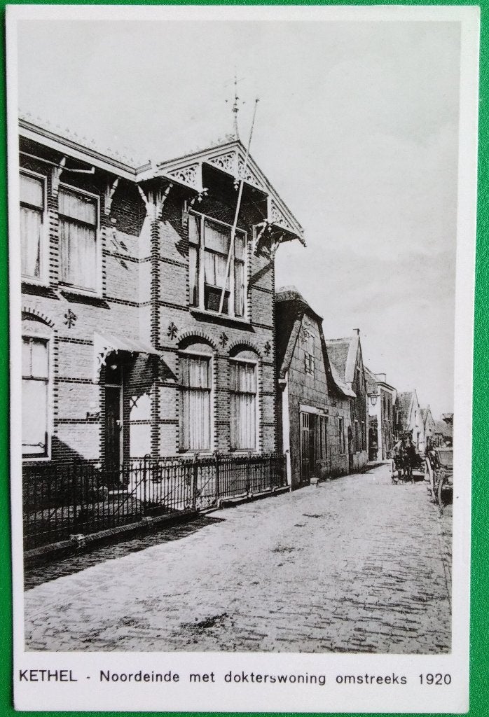 Kethel, Schiedam,  Noordeinde met dokters woning. Klf, Verzenden, 1980 tot heden, Ongelopen, Zuid-Holland