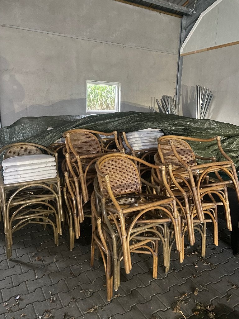 Rotan stoelen met kussens, Ophalen, Gebruikt, Bohemian, Vintage, Terrasstoelen, Overige kleuren