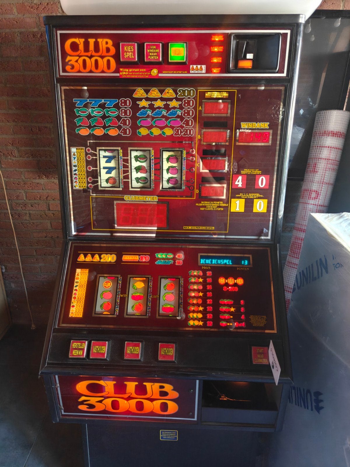 Club 3000 Gokkast - Werkt naar behoren met externe batterij, Verzamelen, Automaten | Gokkasten en Fruitautomaten, Euro, Ophalen