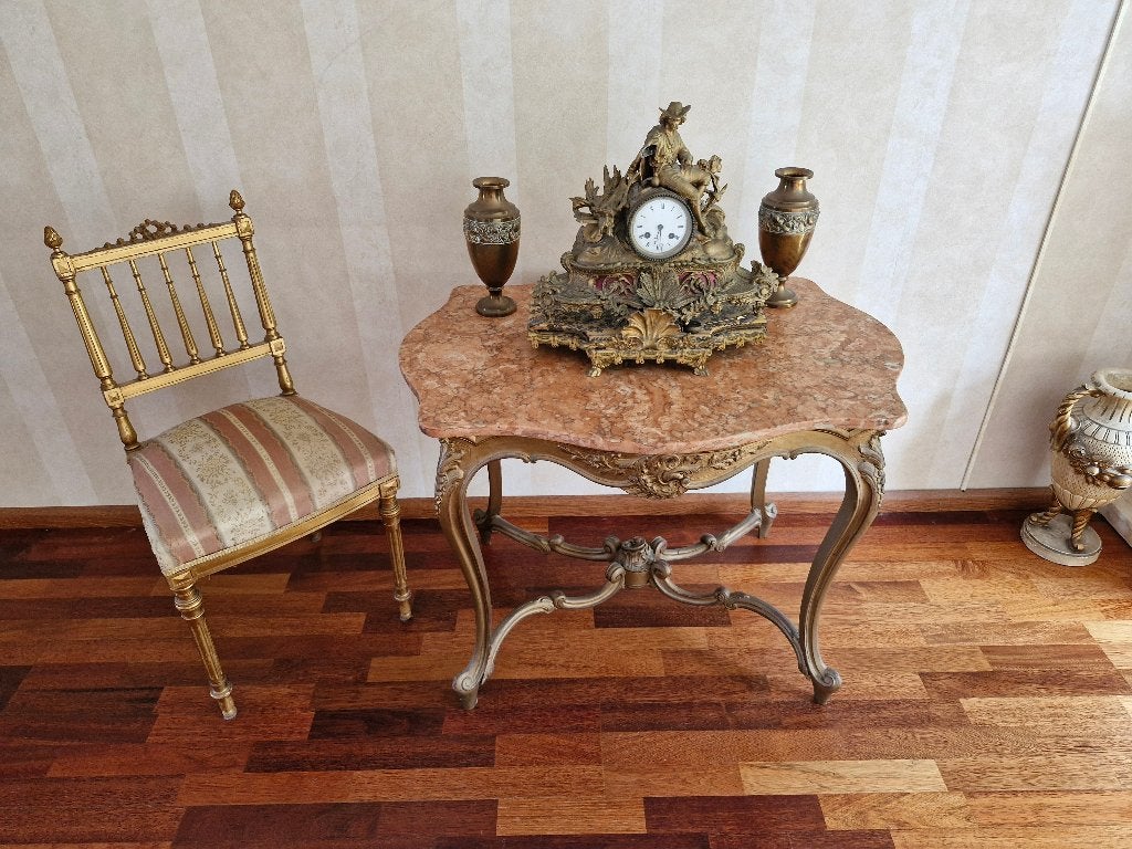 Antiek marmeren Tafel en Stoel, Ophalen