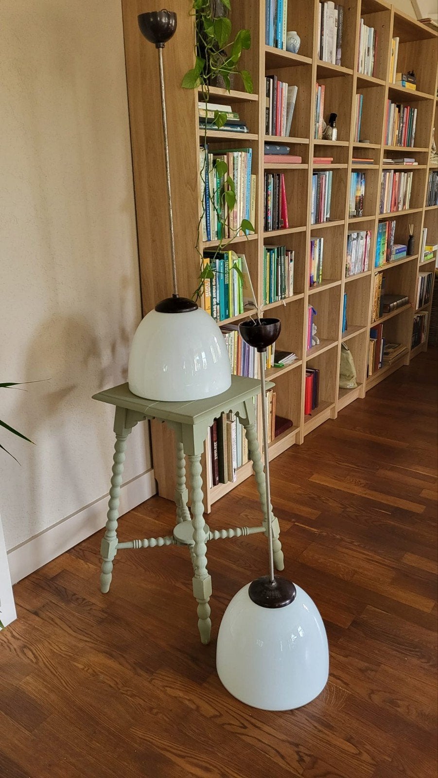 vintage oude school lampen 2x, Ophalen