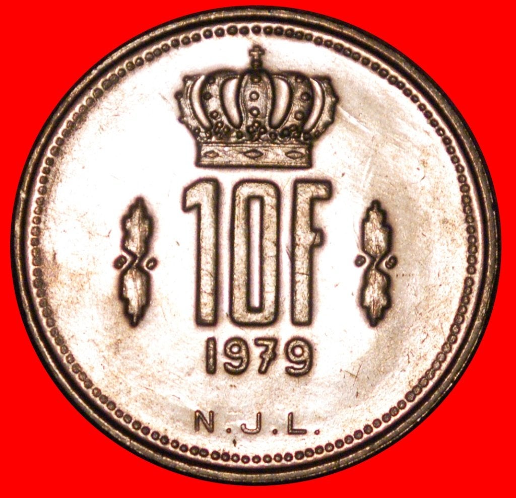 Ⰺ BELGIUM (1971-1980): LUXEMBOURG 10 FRANCS 1979! UNC!, Ophalen of Verzenden, Overige landen, Losse munt