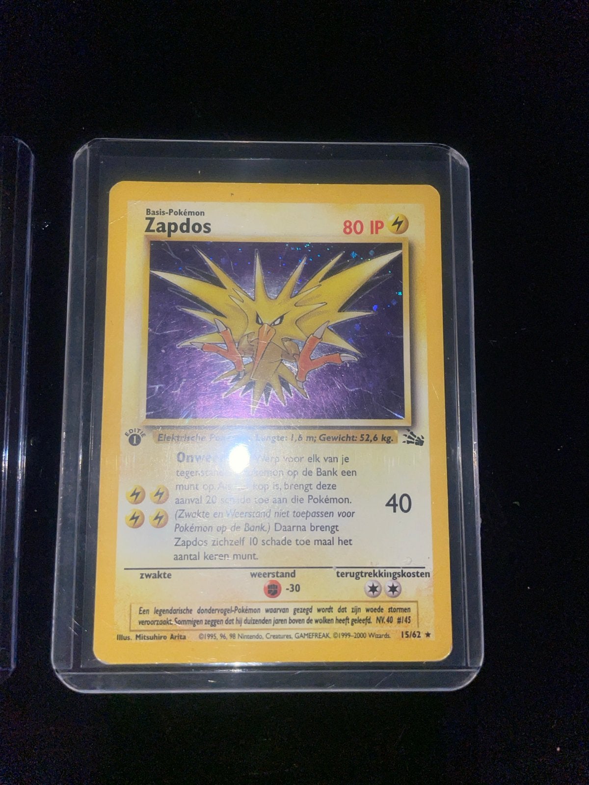 Jolteon, Vaporeon (1st Ed. Mint) & Zapdos (Damage) NL, Hobby en Vrije tijd, Verzamelkaartspellen | Pokémon, Ophalen of Verzenden
