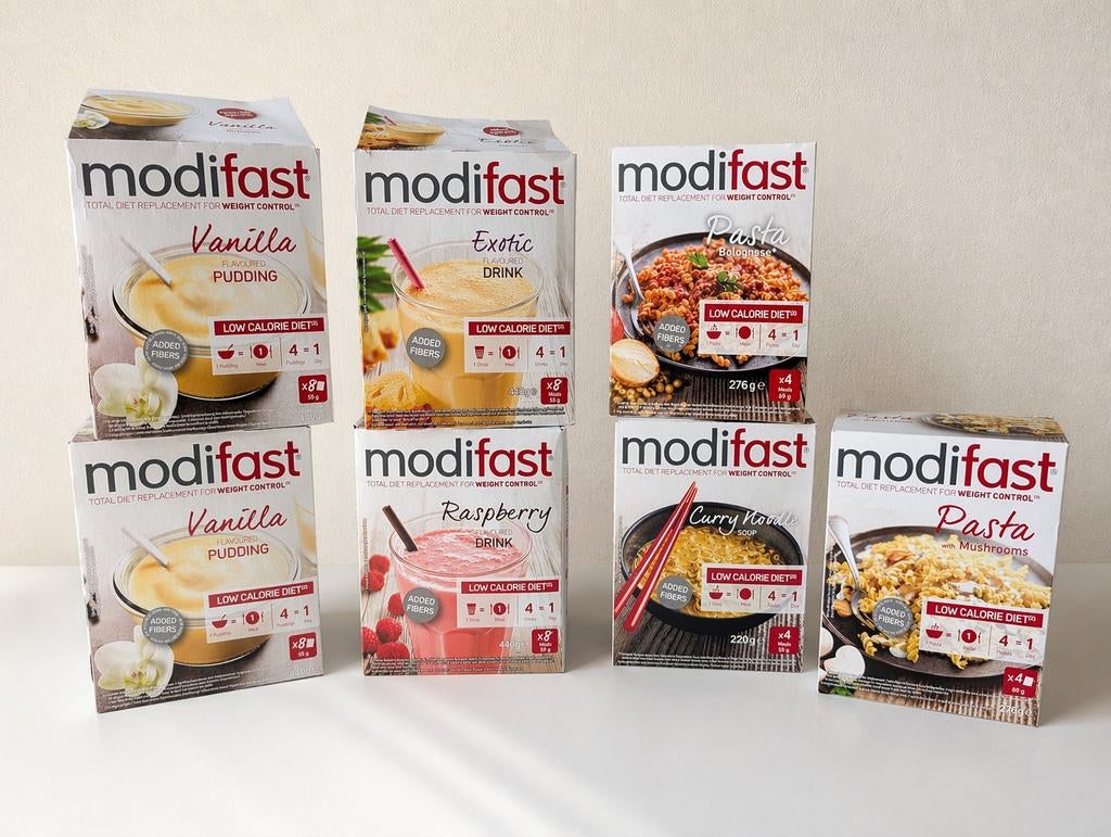 Modifast Dieetpakket: Pudding, Drankjes en Pasta Maaltijden, Ophalen of Verzenden