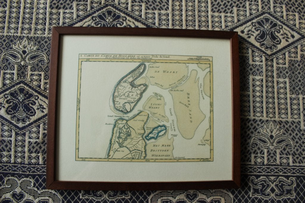 oude kaart  Texel  rond  1748, Antiek en Kunst, Ophalen of Verzenden