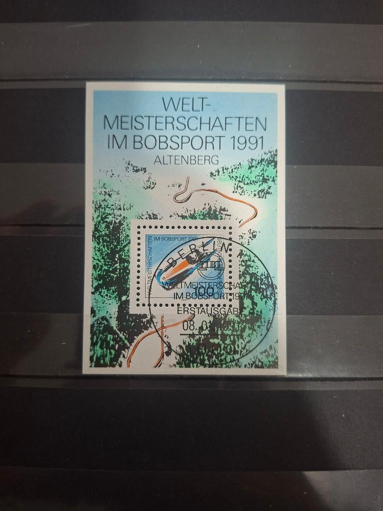 Duitsland Bobslee Postzegel Vel (B1-P8), Ophalen of Verzenden, BRD, Gestempeld