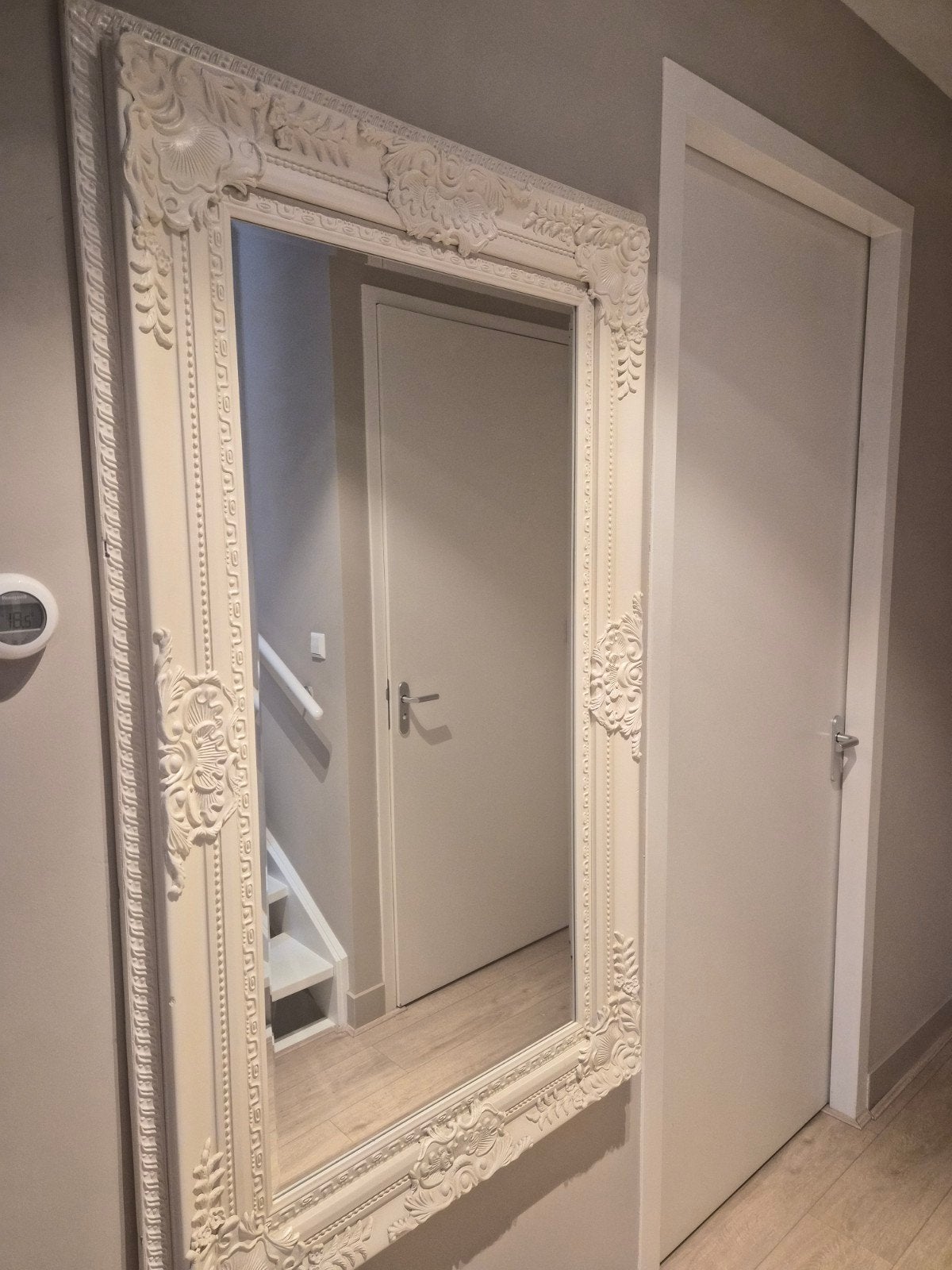 Grote Barok Spiegel - Crème Wit - Klassiek Design, Ophalen, Rechthoekig, 50 tot 100 cm, 150 tot 200 cm