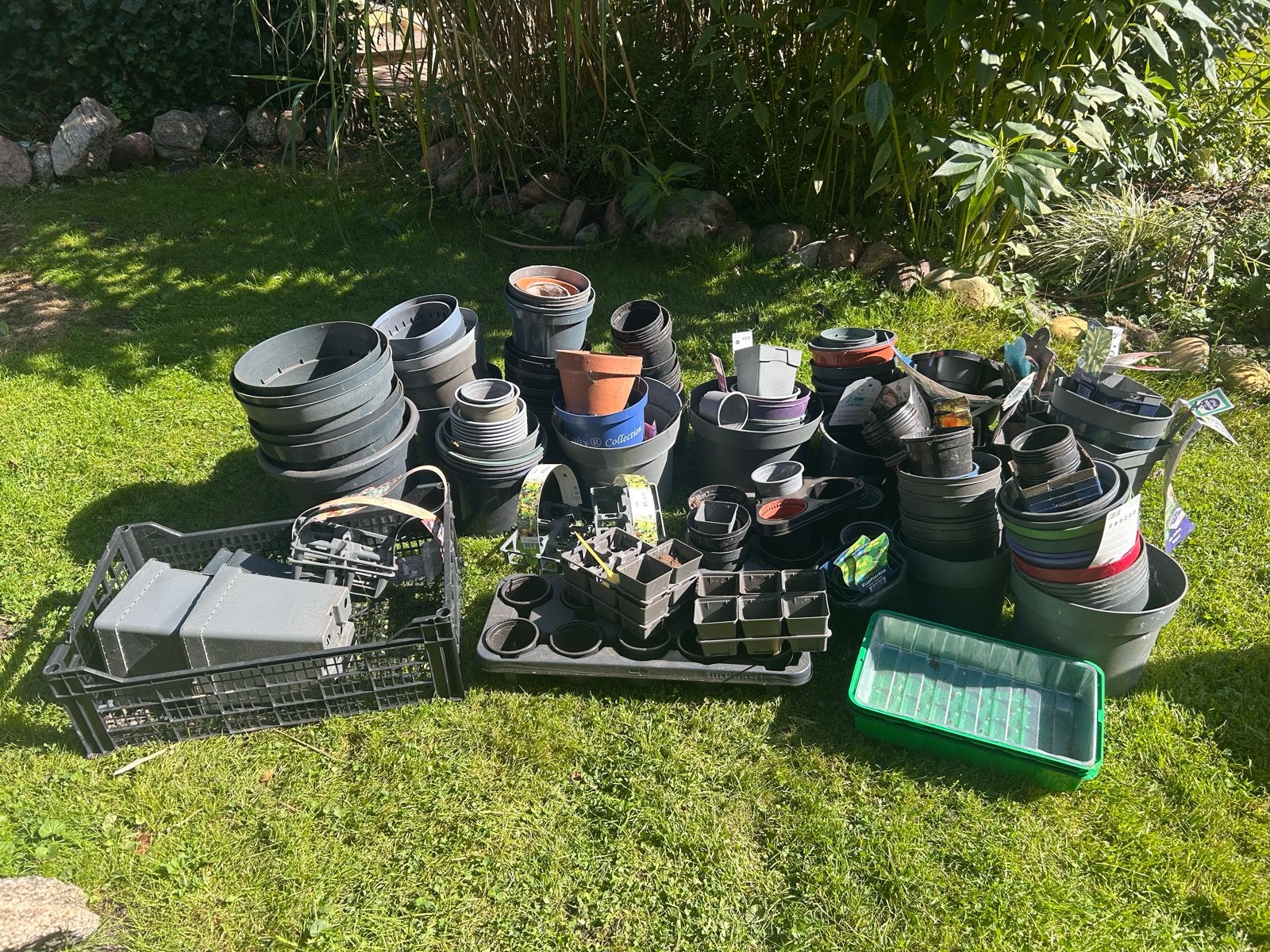 Grote partij opkweekpotten en plantenbakken, diverse maten, Tuin en Terras, Ophalen, Kunststof, Gebruikt, Balkon