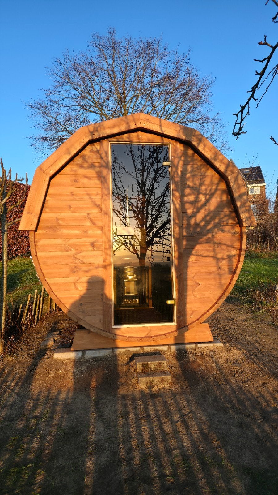 2M Barrel Sauna Gratis Levering en Plaatsing - 10% KORTING, Ophalen of Verzenden, Nieuw, Fins of Traditioneel, Complete sauna