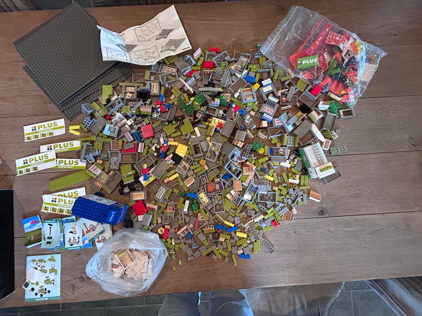 Grote partij Plus Bricks met stickers en 6 grondplaten, Ophalen of Verzenden, Gebruikt, Inclusief accessoires, Losse stenen