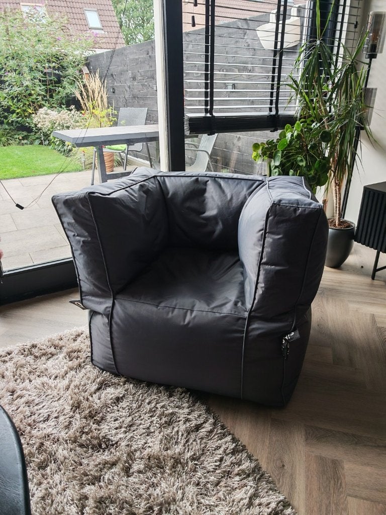 Sit&Joy Grandio zitzakstoel grijs – fauteuil / loungestoel, Ophalen, Zo goed als nieuw, Grijs, Zitzakstoel