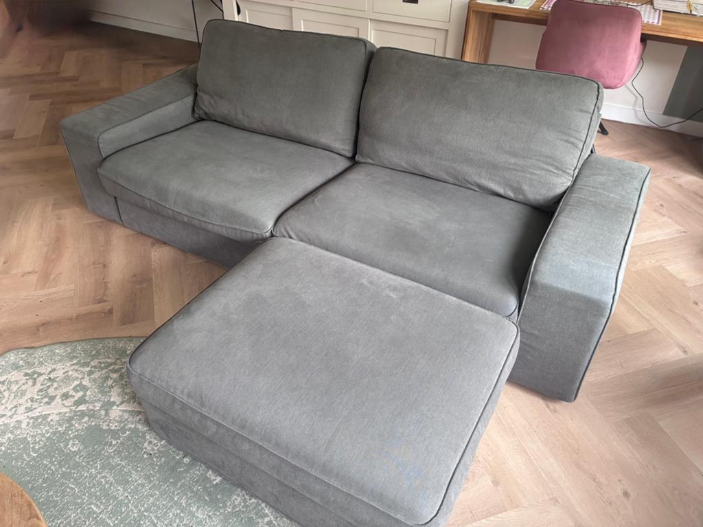 Kivik 3-zitsbank met losse poef, Ophalen, Gebruikt, Driepersoons, 75 tot 100 cm