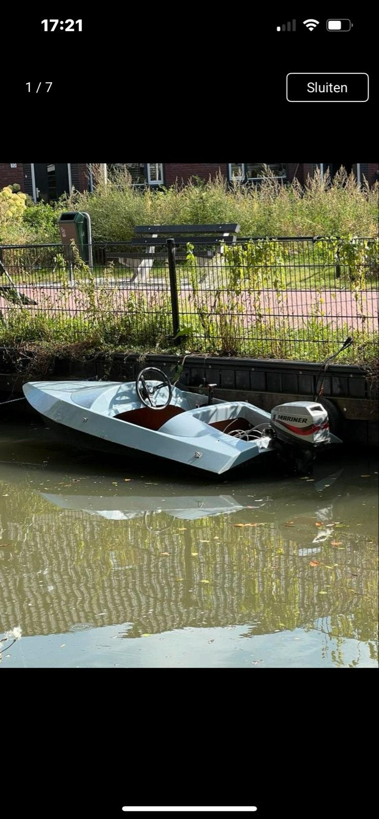 Spitfire met Mariner buitenboordmotor 15 pk, Watersport en Boten, Overige merken, Gebruikt, Buitenboordmotor, Tot 1.00 meter