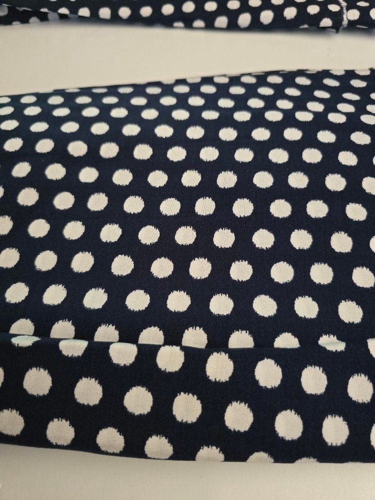dun katoentje dots blauw/wit (111), Blauw, 120 cm of meer, Ophalen of Verzenden, Katoen