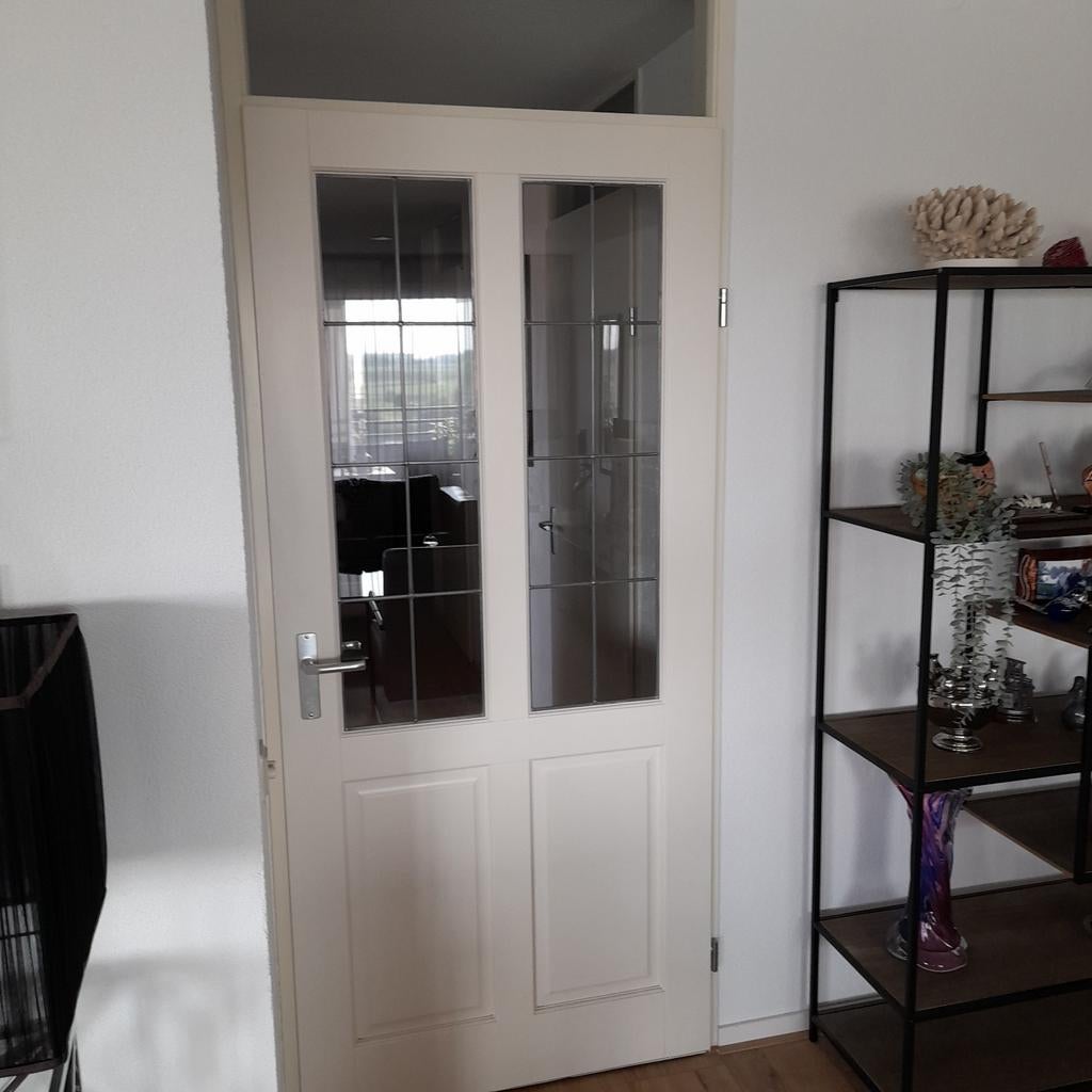 Opdek binnendeur met glas in lood, Ophalen, Gebruikt, 80 tot 100 cm, Binnendeur
