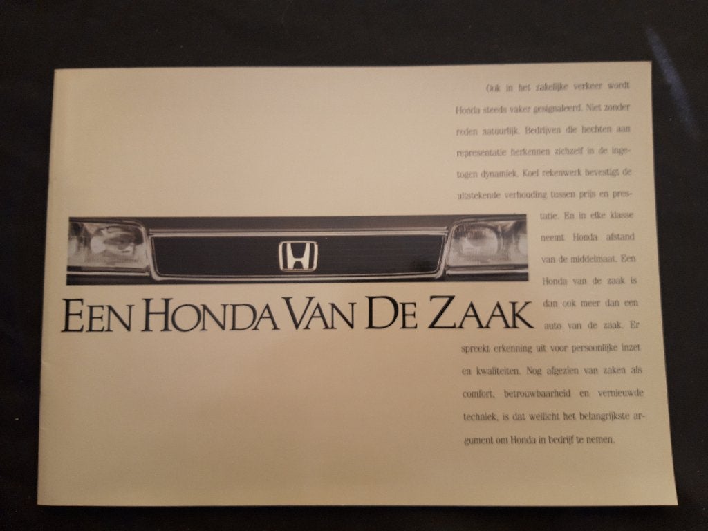 folder Honda van de zaak - NL - 1989 ???, Ophalen of Verzenden, Zo goed als nieuw, Honda