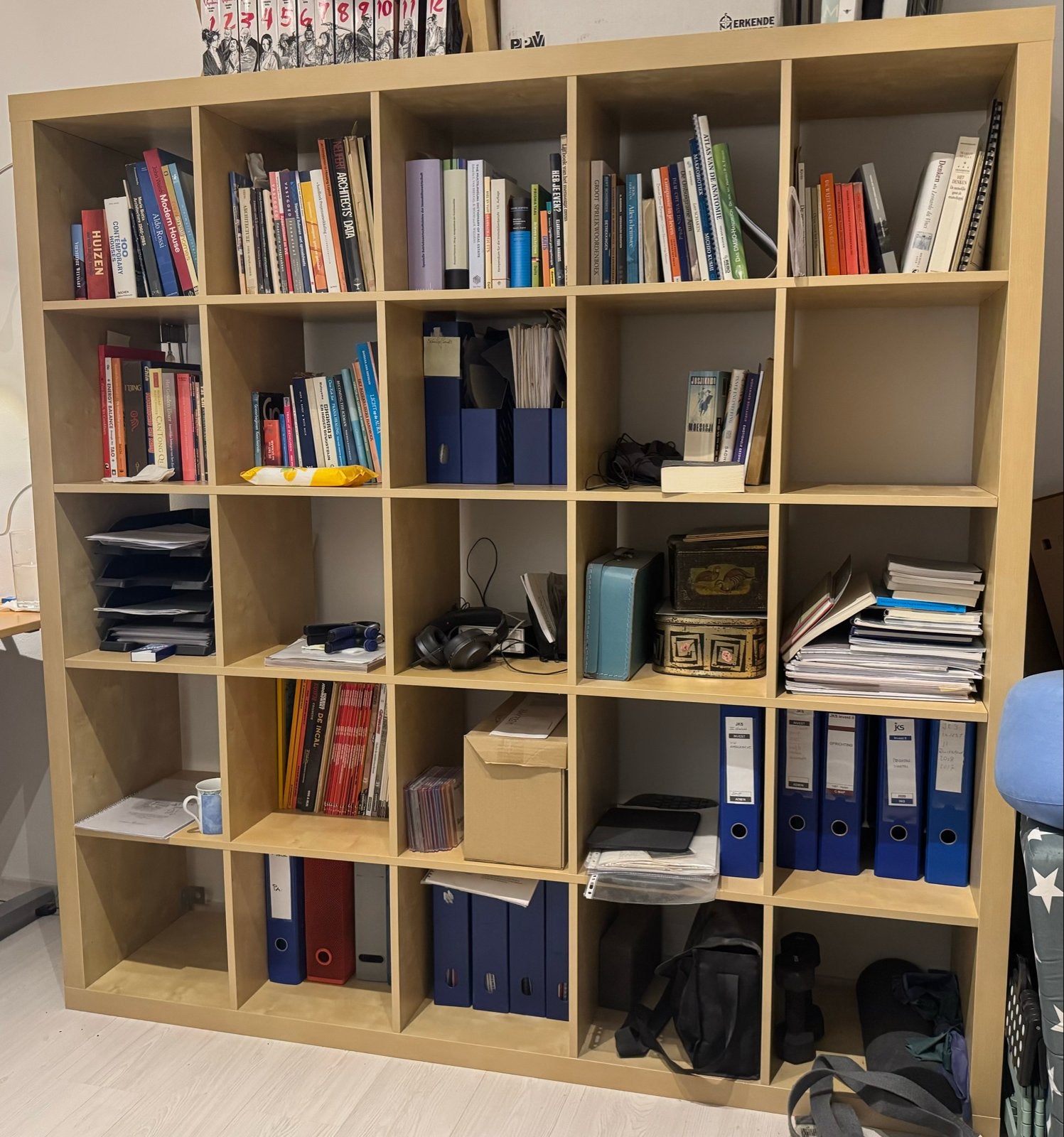 Ikea Kallax 25 vakken (5x) Zeer keurig, Ophalen, Met plank(en), Gebruikt, 200 cm of meer