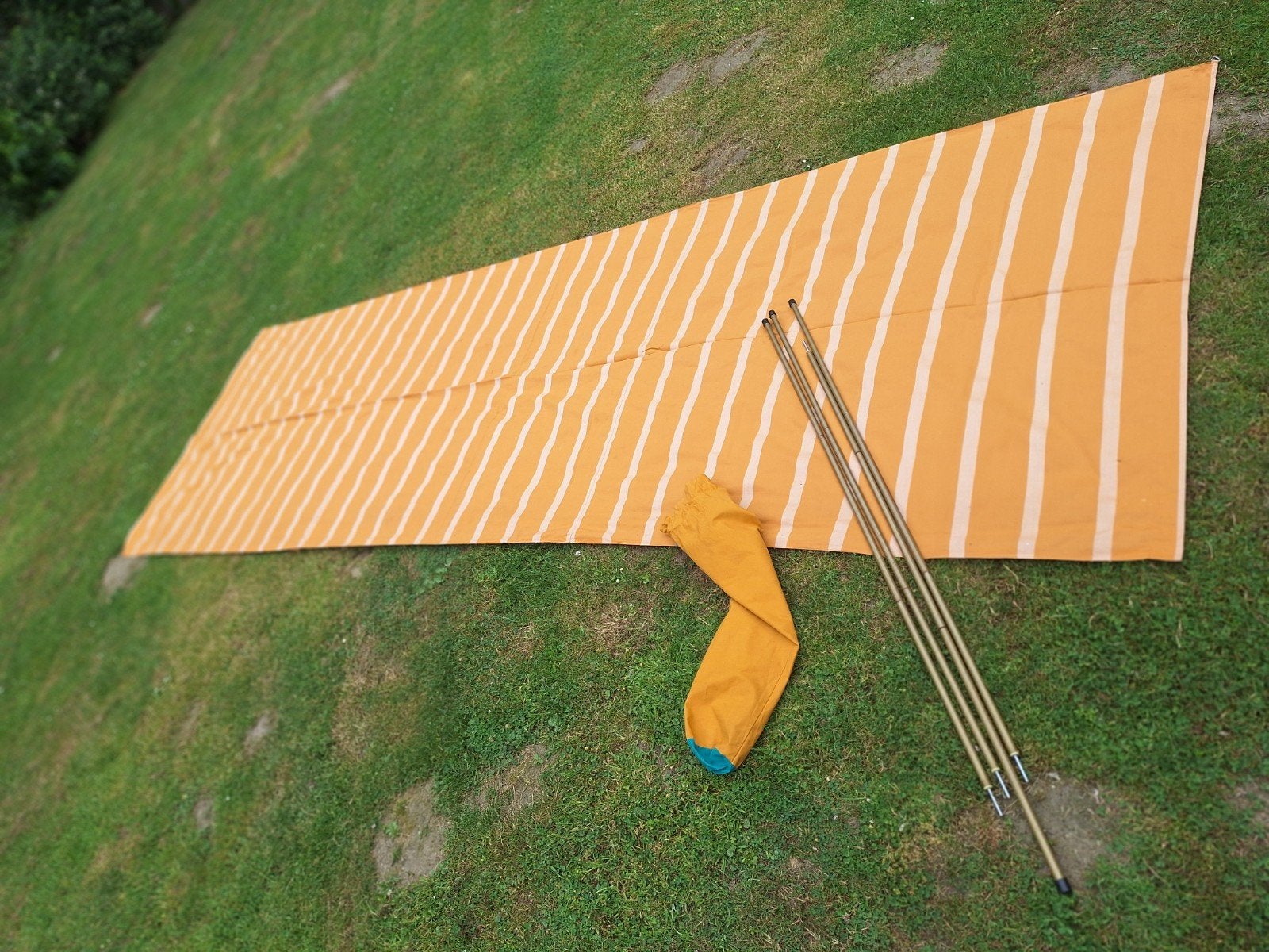 Katoenen windscherm 4.30m met palen, Ophalen of Verzenden