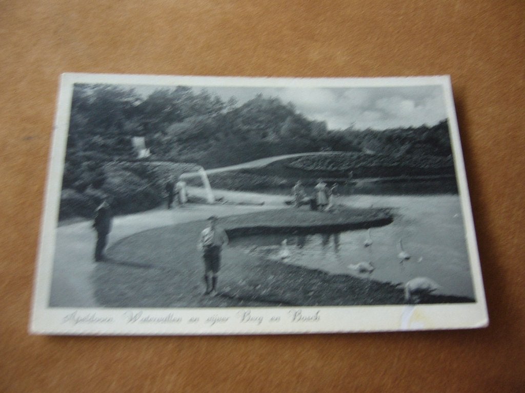APELDOORN  =  WATERVALLEN EN VIJVER MET 5 ZWANEN  1939, Ophalen of Verzenden, 1920 tot 1940, Gelopen, Gelderland