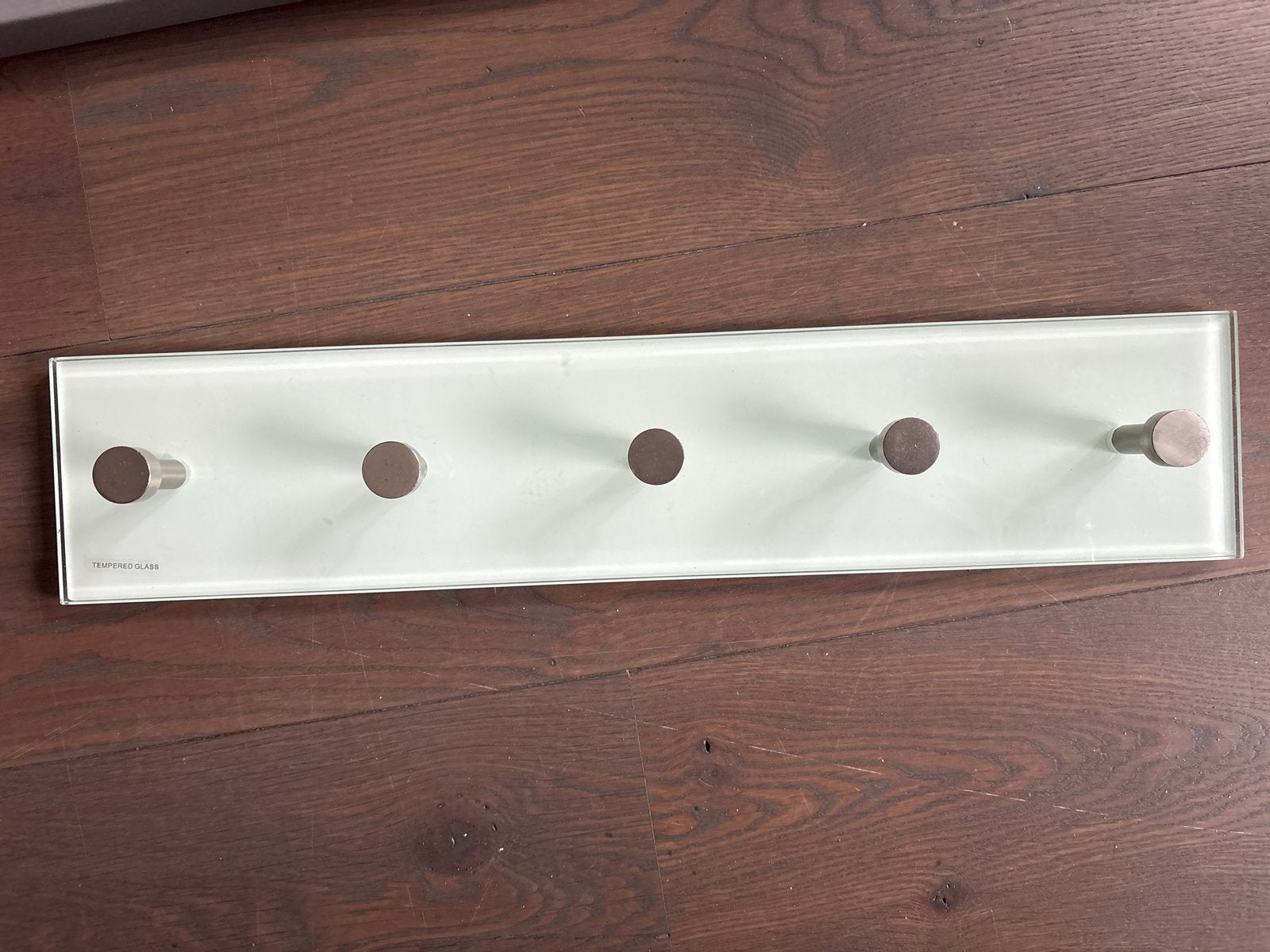 Glazen wandkapstok met 5 metalen haken, Minder dan 100 cm, Ophalen, Wandkapstok, Glas
