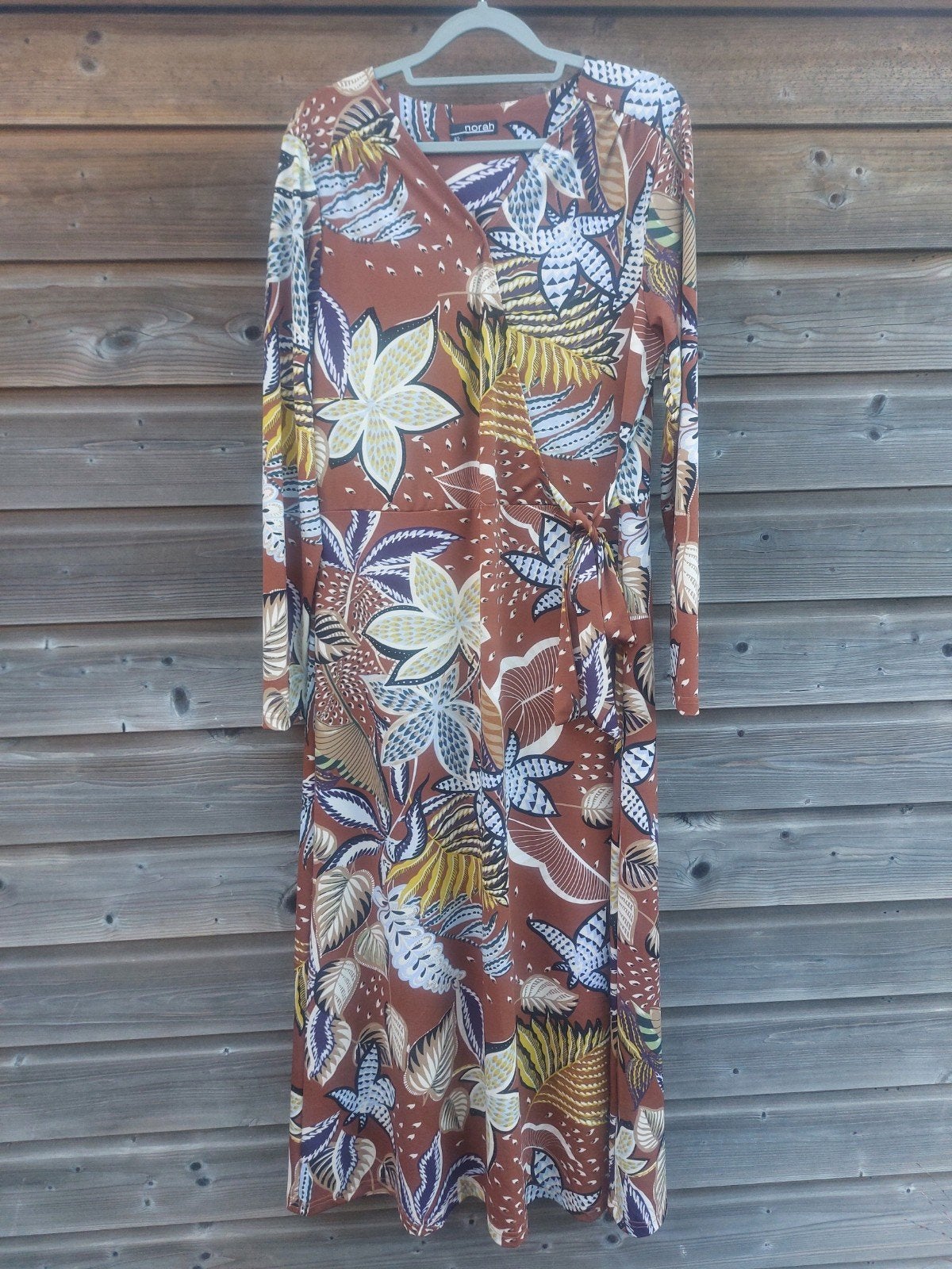lange bruine jurk Norah maat 42/XL, Ophalen of Verzenden