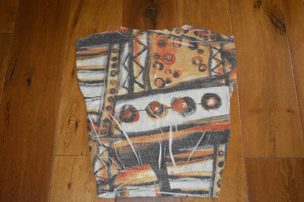 Oviesse Venezia, leuk print shirt, mt 38, Maat 38/40 (M), Bruin, Ophalen of Verzenden, Zo goed als nieuw