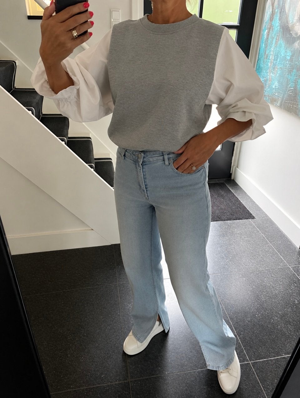 Essentiel Antwerp, super leuke en aparte sweater, maat S/M, Ophalen of Verzenden, Zo goed als nieuw, Maat 38/40 (M), Grijs