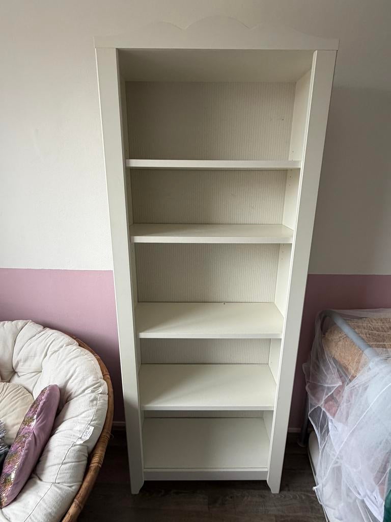 Witte stevige kast, 187x70x30 cm - Zo goed als nieuw, Huis en Inrichting, Kasten | Boekenkasten, Met plank(en), Zo goed als nieuw