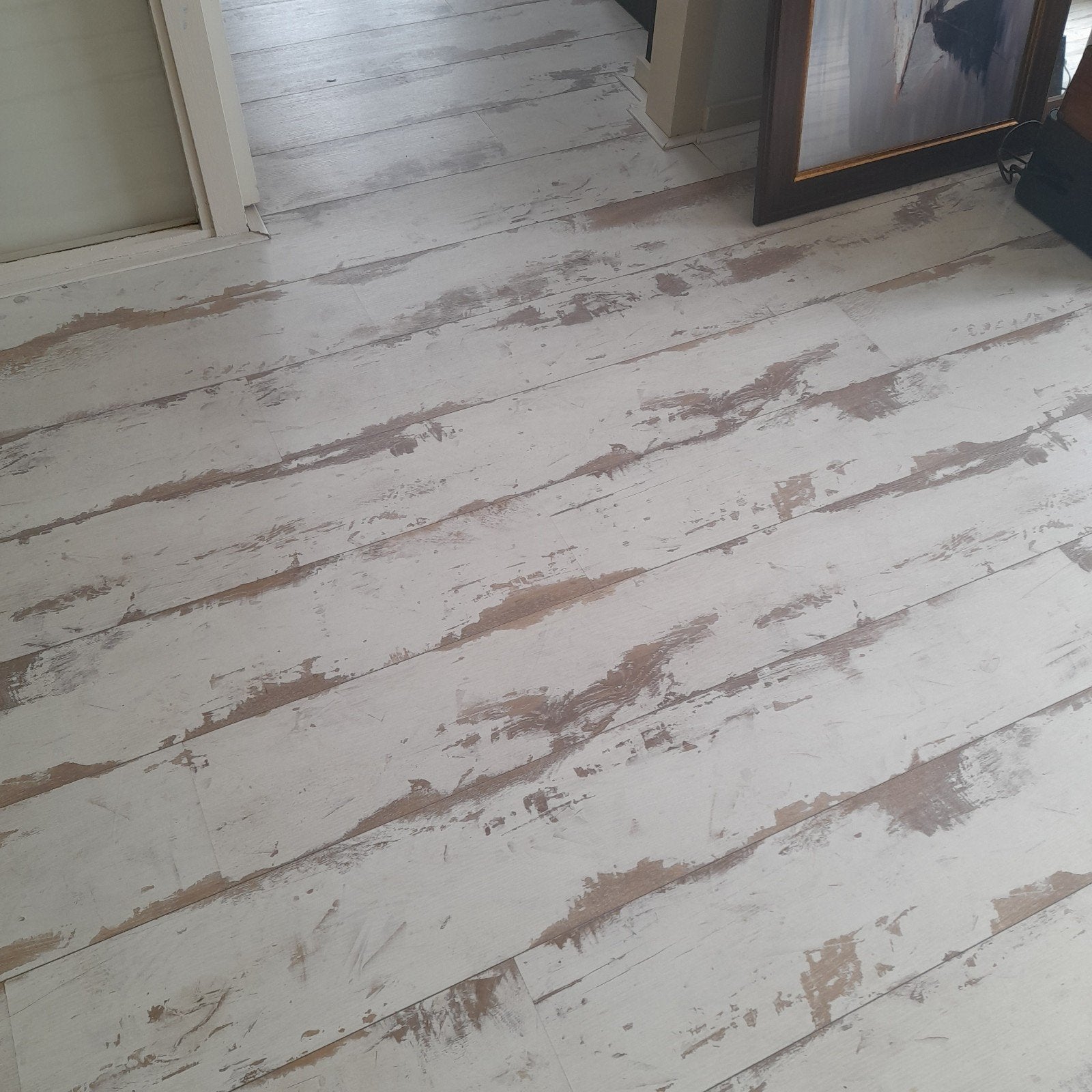 Laminaat vintage-look met plinten en ondervloer (ca. 55 m²), Ophalen
