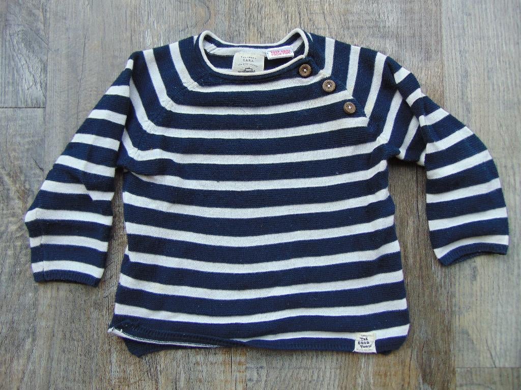 Zara trui blauw / wit gestreept truitje maat 74, Truitje of Vestje, Ophalen of Verzenden, Zo goed als nieuw, Zara