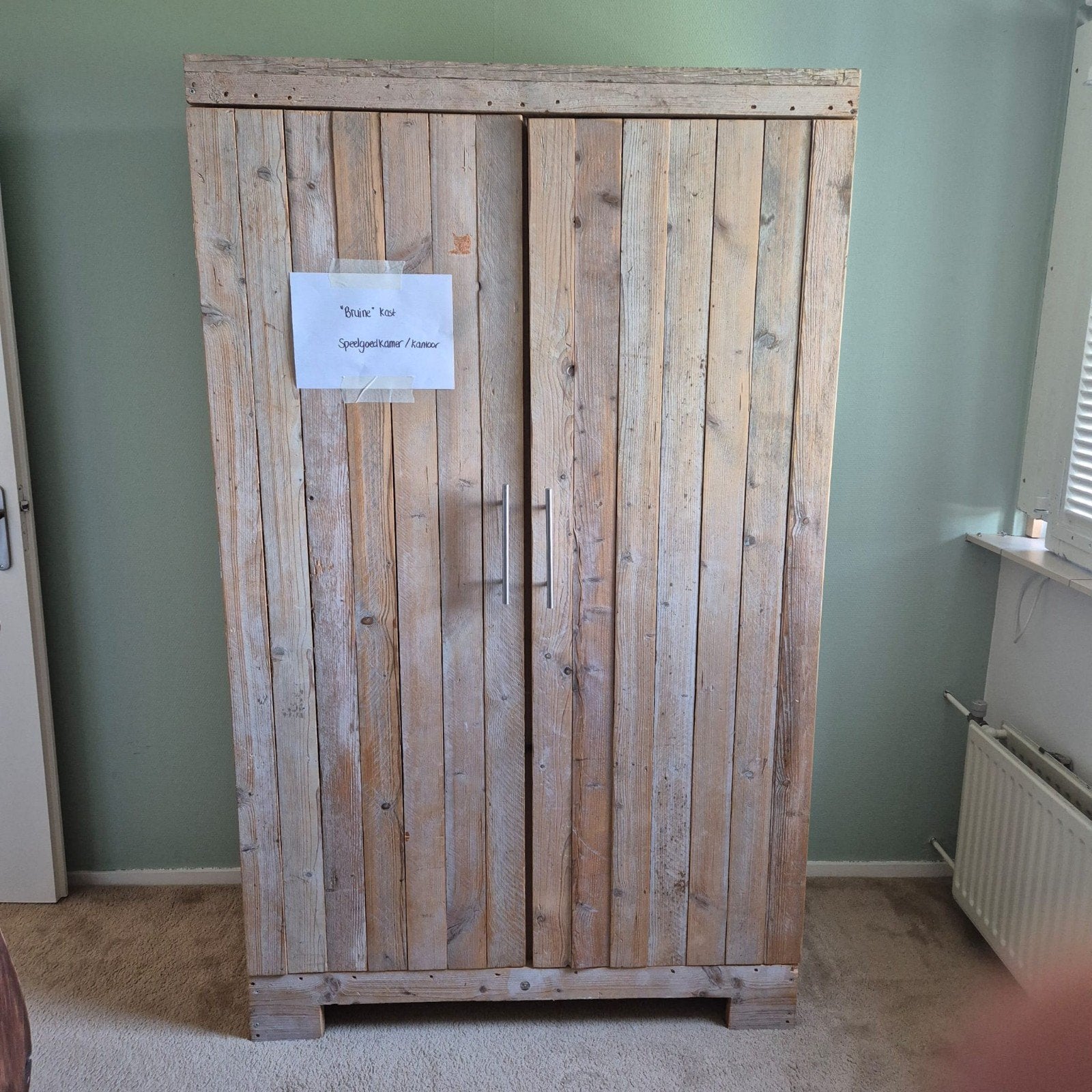 Steigerhouten kast - Robuust en Ruim (200x121x60 cm), Huis en Inrichting, Ophalen, Landelijk, Industrieel, Robuust, Met deur(en)