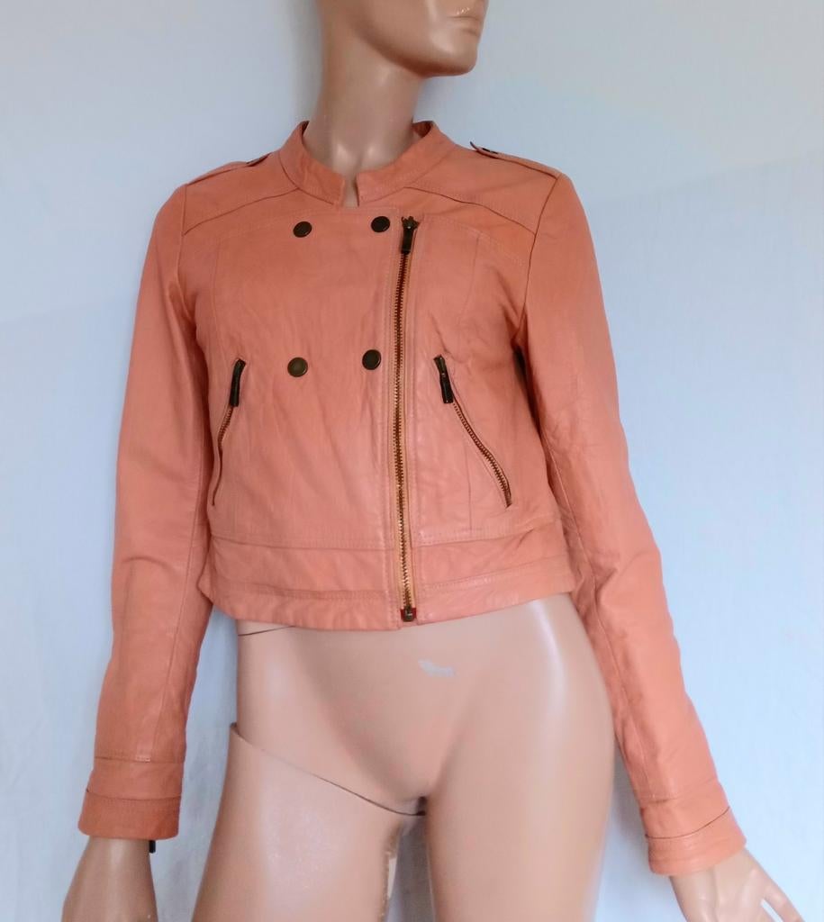 MISSION BLUE Leren Jasje , Maat S, Kleding | Dames, Verzenden, Zo goed als nieuw, Maat 38/40 (M), Roze