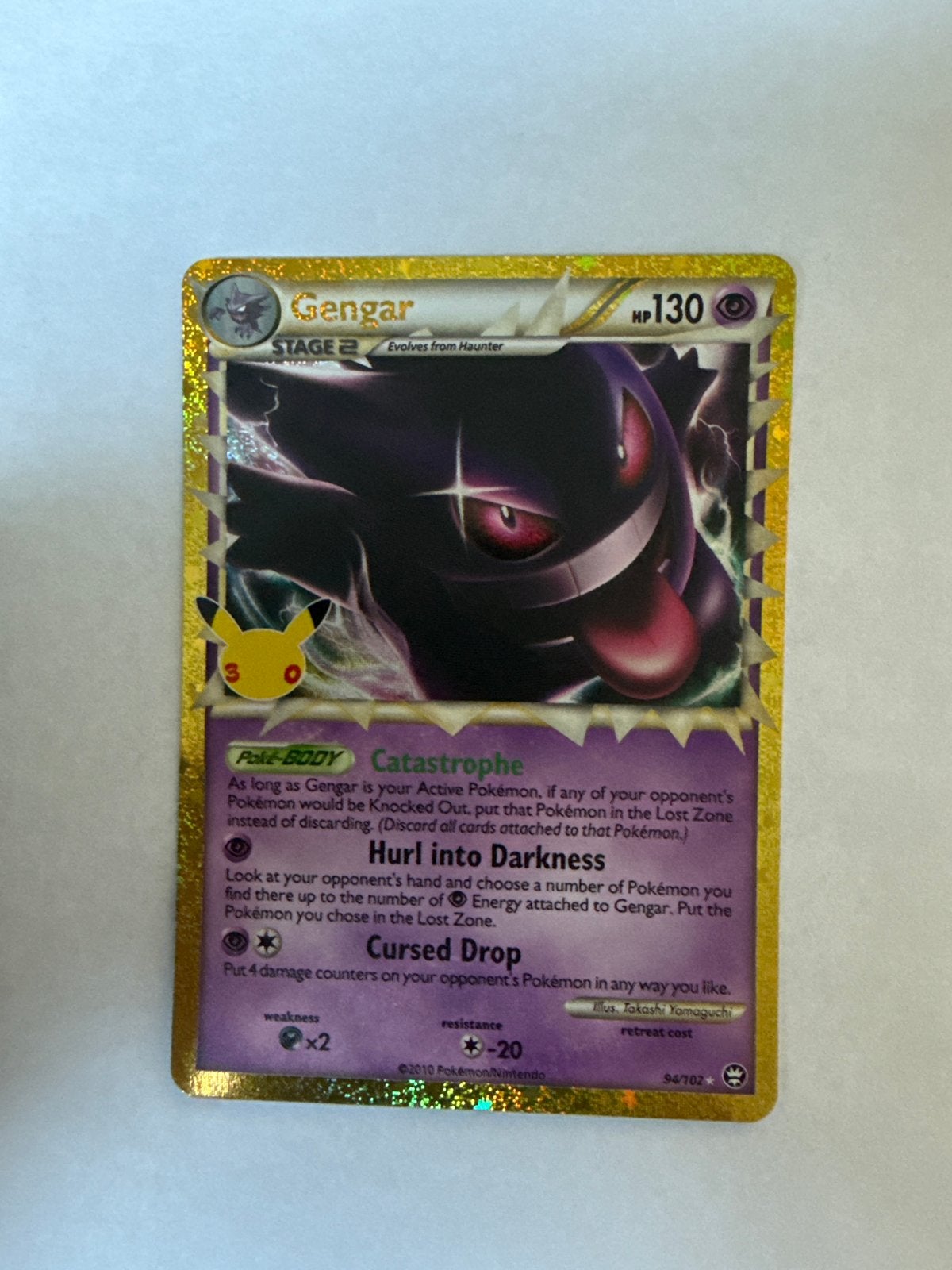 Gengar 94/102 30 celebrations NM, Ophalen of Verzenden, Zo goed als nieuw, Losse kaart, Foil