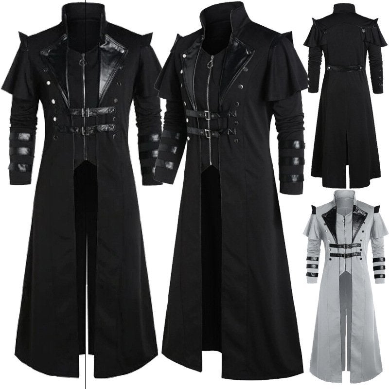 Lange heren piraten jas larp cosplay middeleeuwse trenchcoat, Verzenden, Nieuw