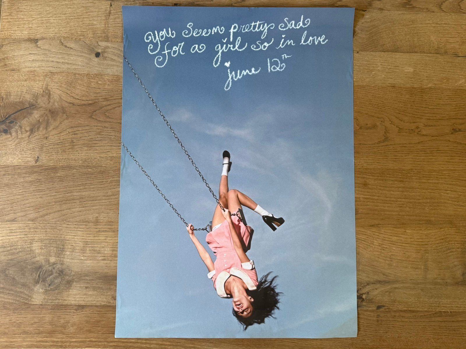 Olivia Rodrigo poster vinyl album You seem pretty sad for .., Ophalen of Verzenden, Zo goed als nieuw, A1 t/m A3, Film en Tv
