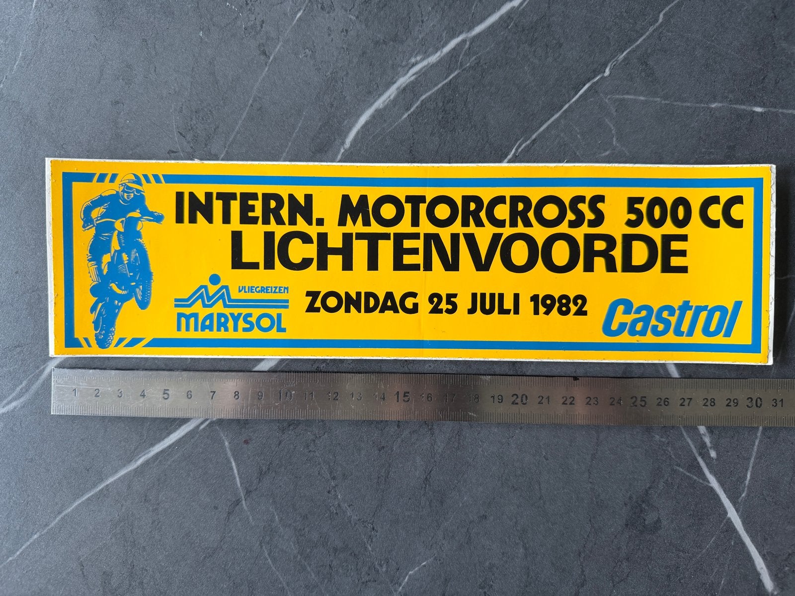Vintage Intern. Motorcross Lichtenvoorde 1982 Sticker, Verzamelen, Ophalen, Gebruikt, Sport