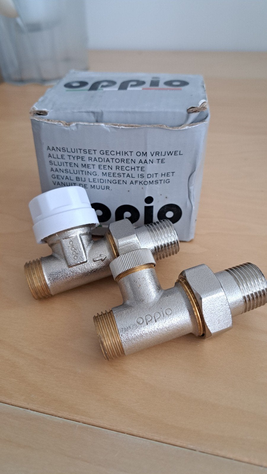 Oppio radiatorventiel aansluitset, Doe-het-zelf en Verbouw, Verwarming en Radiatoren, Minder dan 30 cm, Radiator, Nieuw, Minder dan 60 cm
