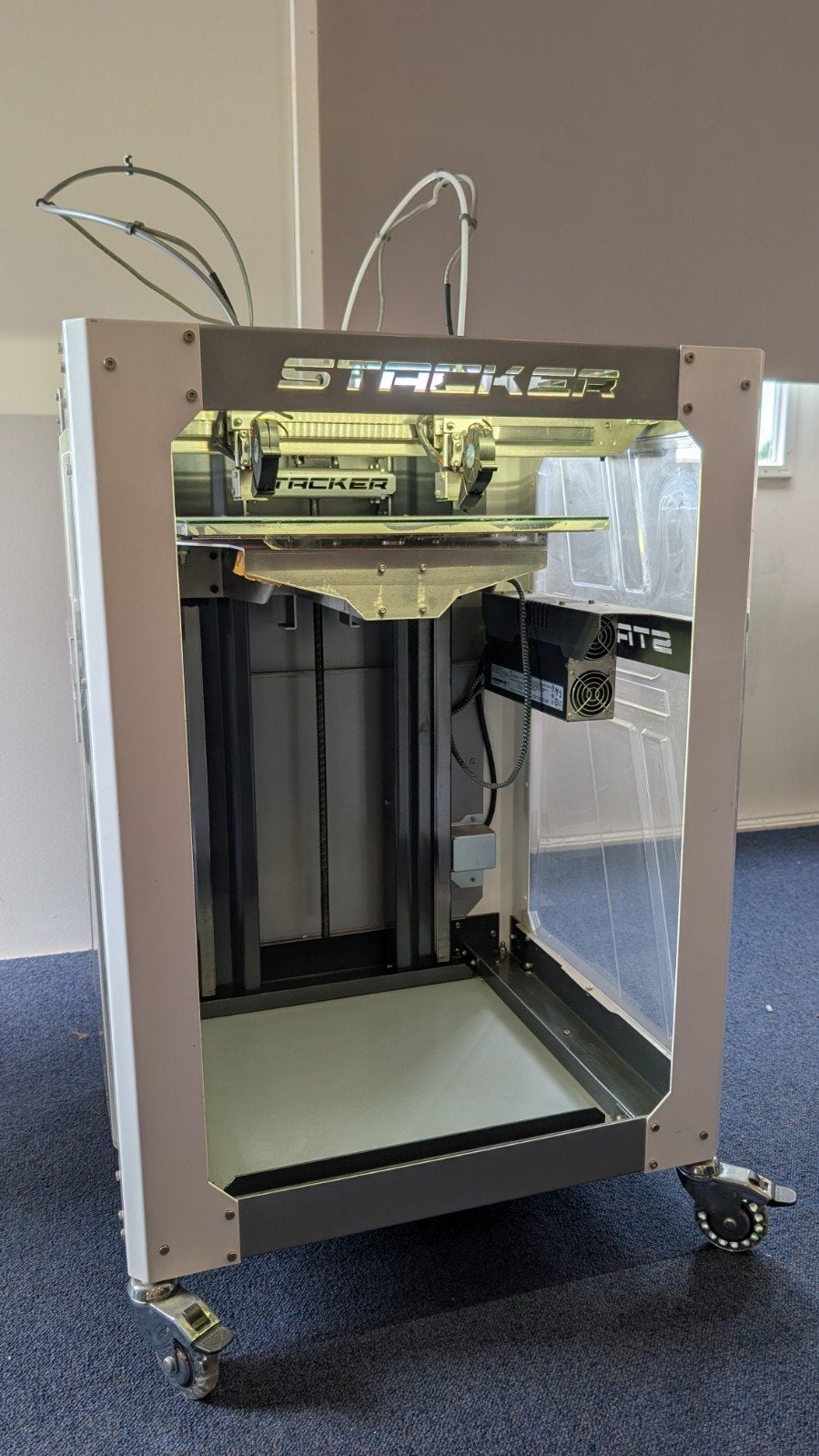 Stacker S2 – cFlab 3D‑printer (2018) | Nylon glasplaat, Ophalen, Stacker, Zo goed als nieuw, Filament