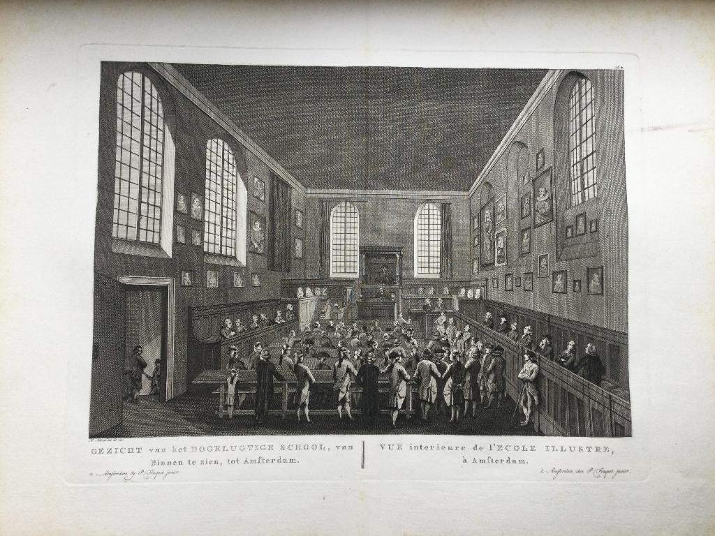 Amsterdam, Interieur school, Fouquet 1783  ., Antiek en Kunst, Kunst | Etsen en Gravures, Stadsgezicht, 47 cm, 33 cm, 1700 - 1799